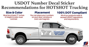 USDOT Number Lettering Decal Sticker Regulations & Recommendations