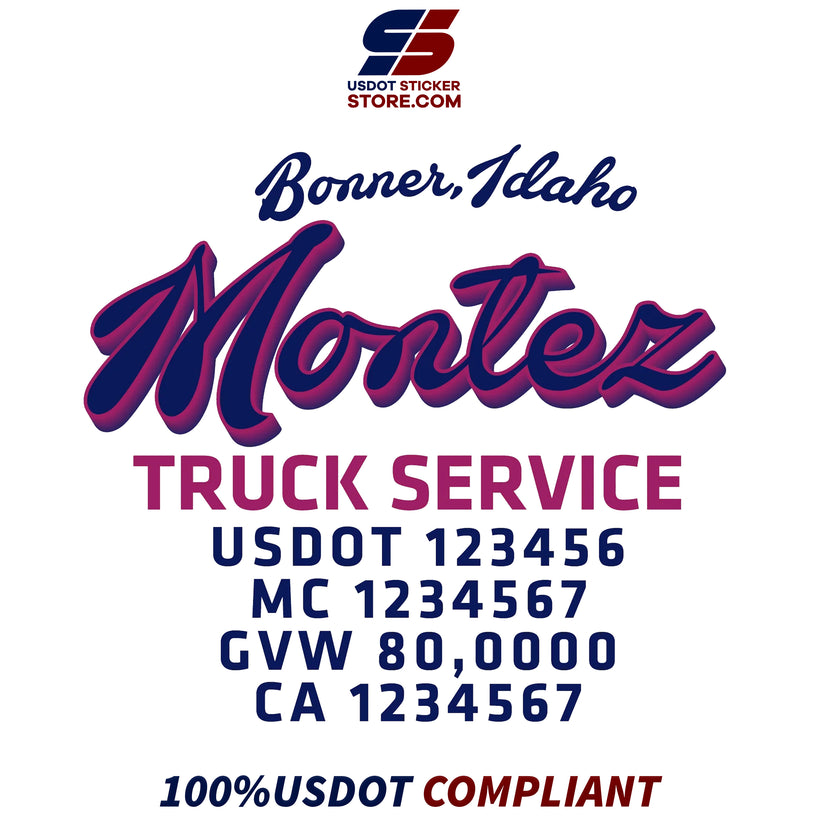 Custom Semi Truck Company Lettering Decal Lettering Sets