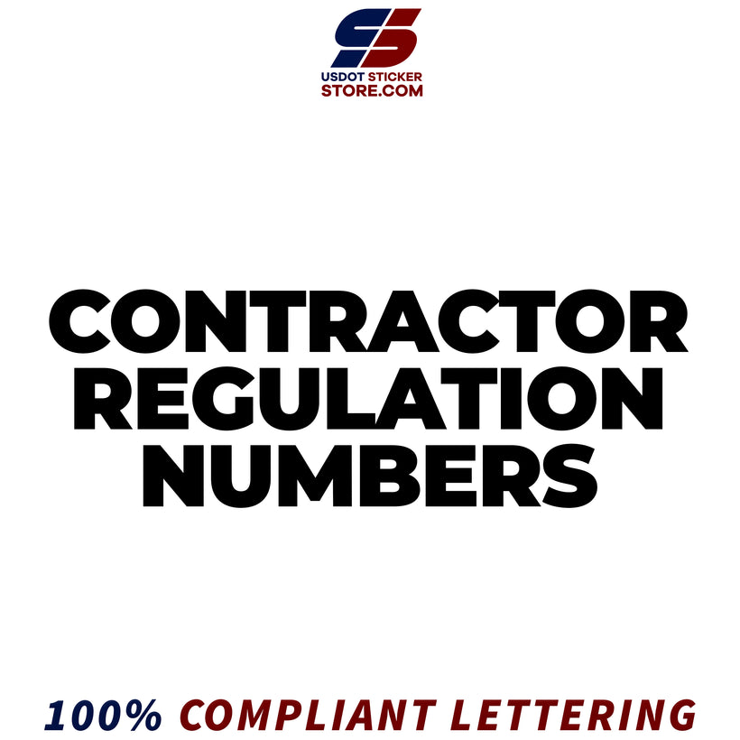 Contractor Regulation Numbers