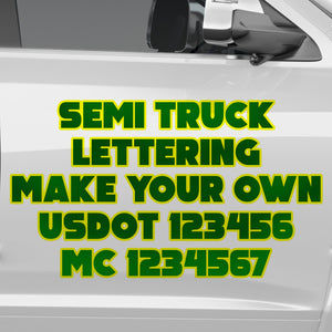 create your own usdot semi truck lettering