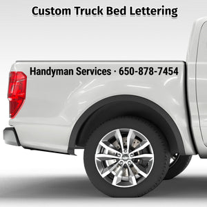 truck bed lettering decal