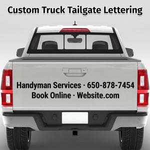 two line truck tailgate lettering decal stickers for business