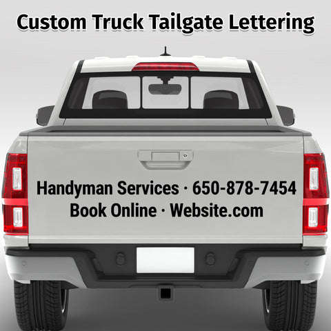 two line truck tailgate lettering decal stickers for business