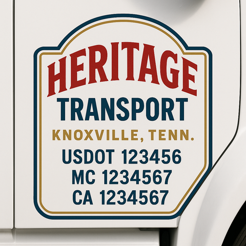 Custom Make Your Own Truck Door Lettering Decal Sticker Sign | Trucking, USDOT, MC, CA, GVW, KYU, VIN Truck Door Registration Number Decals (Set of 2)