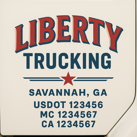 Custom Make Your Own Truck Door Lettering Decal Sticker Sign | Trucking, USDOT, MC, CA, GVW, KYU, VIN Truck Door Registration Number Decals (Set of 2)