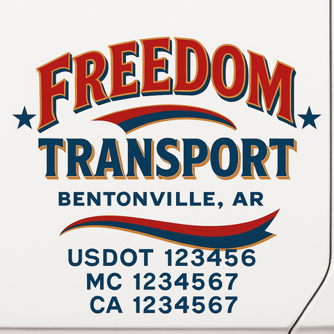 Custom Make Your Own Truck Door Lettering Decal Sticker Sign | Trucking, USDOT, MC, CA, GVW, KYU, VIN Truck Door Registration Number Decals (Set of 2)