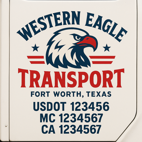 Custom Make Your Own Truck Door Lettering Decal Sticker Sign | Trucking, USDOT, MC, CA, GVW, KYU, VIN Truck Door Registration Number Decals (Set of 2)