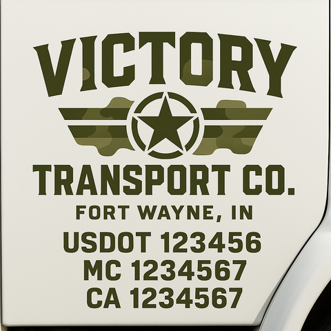 Custom Make Your Own Truck Door Lettering Decal Sticker Sign | Trucking, USDOT, MC, CA, GVW, KYU, VIN Truck Door Registration Number Decals (Set of 2)