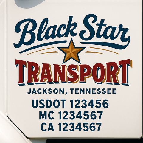 Custom Make Your Own Truck Door Lettering Decal Sticker Sign | Trucking, USDOT, MC, CA, GVW, KYU, VIN Truck Door Registration Number Decals (Set of 2)