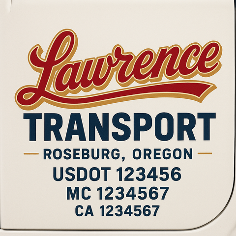 Custom Make Your Own Truck Door Lettering Decal Sticker Sign | Trucking, USDOT, MC, CA, GVW, KYU, VIN Truck Door Registration Number Decals (Set of 2)