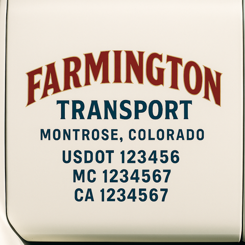 Custom Make Your Own Truck Door Lettering Decal Sticker Sign | Trucking, USDOT, MC, CA, GVW, KYU, VIN Truck Door Registration Number Decals (Set of 2)