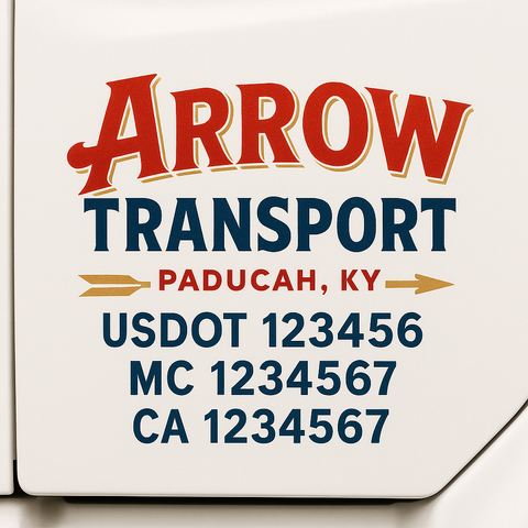 Custom Make Your Own Truck Door Lettering Decal Sticker Sign | Trucking, USDOT, MC, CA, GVW, KYU, VIN Truck Door Registration Number Decals (Set of 2)