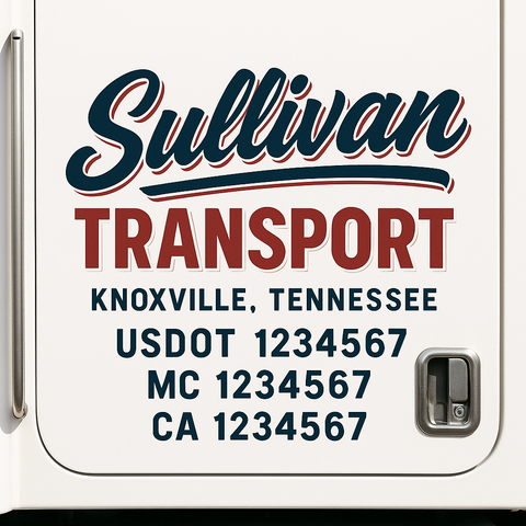 Custom Make Your Own Truck Door Lettering Decal Sticker Sign | Trucking, USDOT, MC, CA, GVW, KYU, VIN Truck Door Registration Number Decals (Set of 2)