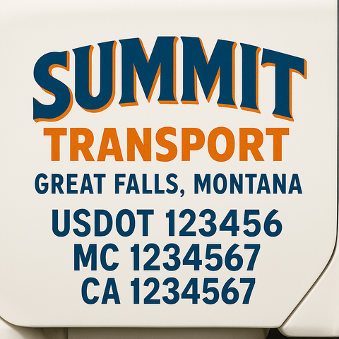 Custom Make Your Own Truck Door Lettering Decal Sticker Sign | Trucking, USDOT, MC, CA, GVW, KYU, VIN Truck Door Registration Number Decals (Set of 2)