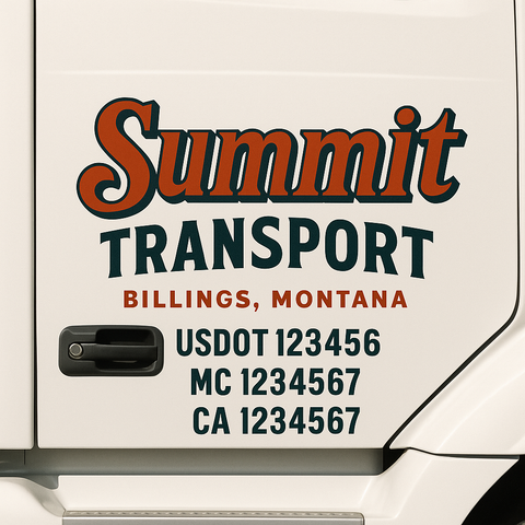 Custom Make Your Own Truck Door Lettering Decal Sticker Sign | Trucking, USDOT, MC, CA, GVW, KYU, VIN Truck Door Registration Number Decals (Set of 2)