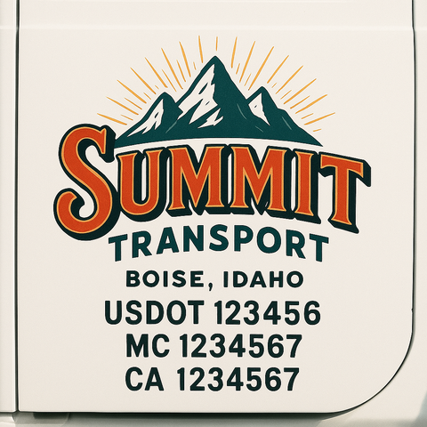 Custom Make Your Own Truck Door Lettering Decal Sticker Sign | Trucking, USDOT, MC, CA, GVW, KYU, VIN Truck Door Registration Number Decals (Set of 2)