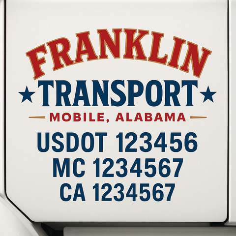 Custom Make Your Own Truck Door Lettering Decal Sticker Sign | Trucking, USDOT, MC, CA, GVW, KYU, VIN Truck Door Registration Number Decals (Set of 2)