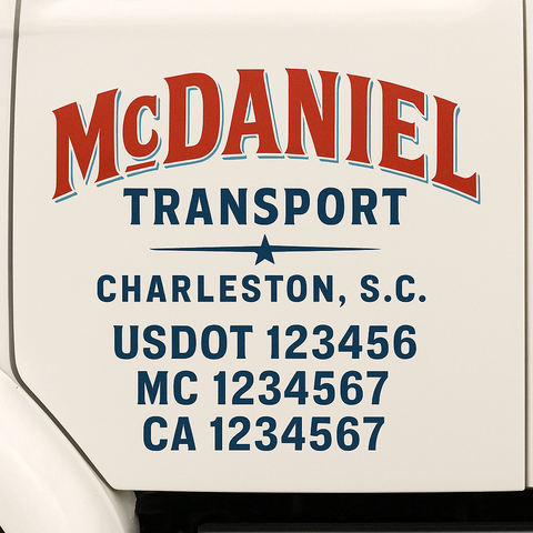 Custom Make Your Own Truck Door Lettering Decal Sticker Sign | Trucking, USDOT, MC, CA, GVW, KYU, VIN Truck Door Registration Number Decals (Set of 2)