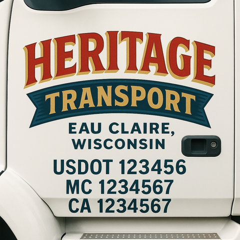 Custom Make Your Own Truck Door Lettering Decal Sticker Sign | Trucking, USDOT, MC, CA, GVW, KYU, VIN Truck Door Registration Number Decals (Set of 2)