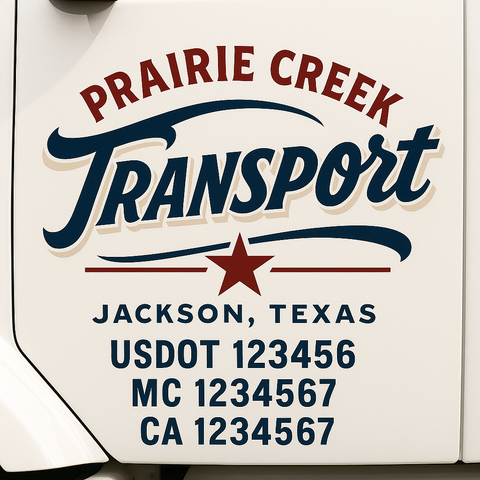 Custom Make Your Own Truck Door Lettering Decal Sticker Sign | Trucking, USDOT, MC, CA, GVW, KYU, VIN Truck Door Registration Number Decals (Set of 2)