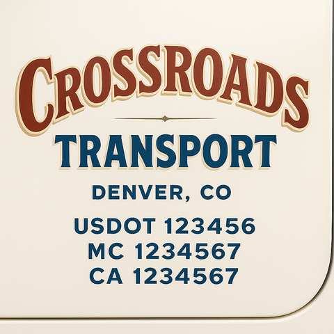 Custom Make Your Own Truck Door Lettering Decal Sticker Sign | Trucking, USDOT, MC, CA, GVW, KYU, VIN Truck Door Registration Number Decals (Set of 2)