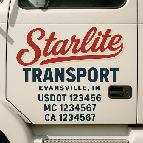 Custom Make Your Own Truck Door Lettering Decal Sticker Sign | Trucking, USDOT, MC, CA, GVW, KYU, VIN Truck Door Registration Number Decals (Set of 2)