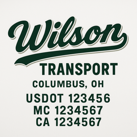 Custom Make Your Own Truck Door Lettering Decal Sticker Sign | Trucking, USDOT, MC, CA, GVW, KYU, VIN Truck Door Registration Number Decals (Set of 2)