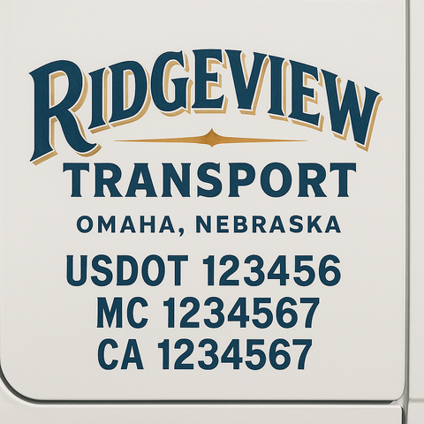 Custom Make Your Own Truck Door Lettering Decal Sticker Sign | Trucking, USDOT, MC, CA, GVW, KYU, VIN Truck Door Registration Number Decals (Set of 2)