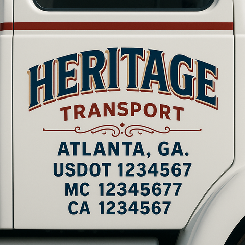 Custom Make Your Own Truck Door Lettering Decal Sticker Sign | Trucking, USDOT, MC, CA, GVW, KYU, VIN Truck Door Registration Number Decals (Set of 2)