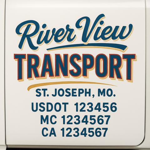 Custom Make Your Own Truck Door Lettering Decal Sticker Sign | Trucking, USDOT, MC, CA, GVW, KYU, VIN Truck Door Registration Number Decals (Set of 2)