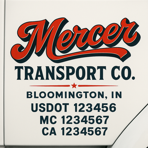 Custom Make Your Own Truck Door Lettering Decal Sticker Sign | Trucking, USDOT, MC, CA, GVW, KYU, VIN Truck Door Registration Number Decals (Set of 2)