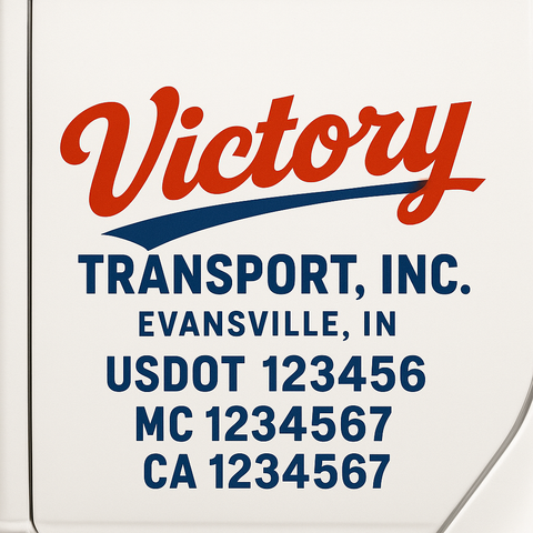 Custom Make Your Own Truck Door Lettering Decal Sticker Sign | Trucking, USDOT, MC, CA, GVW, KYU, VIN Truck Door Registration Number Decals (Set of 2)