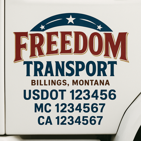 Custom Make Your Own Truck Door Lettering Decal Sticker Sign | Trucking, USDOT, MC, CA, GVW, KYU, VIN Truck Door Registration Number Decals (Set of 2)