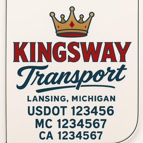 Custom Make Your Own Truck Door Lettering Decal Sticker Sign | Trucking, USDOT, MC, CA, GVW, KYU, VIN Truck Door Registration Number Decals (Set of 2)