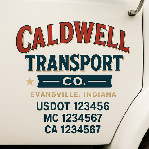 Custom Make Your Own Truck Door Lettering Decal Sticker Sign | Trucking, USDOT, MC, CA, GVW, KYU, VIN Truck Door Registration Number Decals (Set of 2)