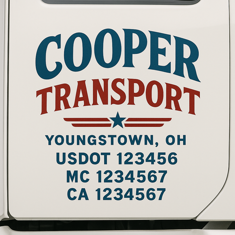 Custom Make Your Own Truck Door Lettering Decal Sticker Sign | Trucking, USDOT, MC, CA, GVW, KYU, VIN Truck Door Registration Number Decals (Set of 2)