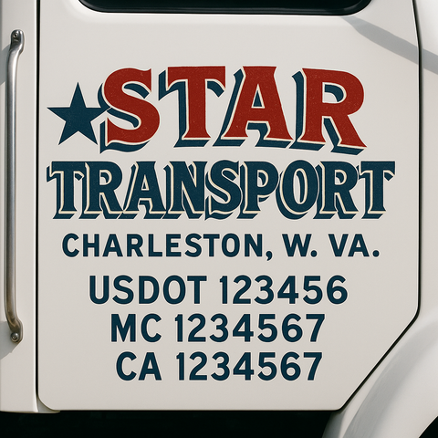 Custom Make Your Own Truck Door Lettering Decal Sticker Sign | Trucking, USDOT, MC, CA, GVW, KYU, VIN Truck Door Registration Number Decals (Set of 2)