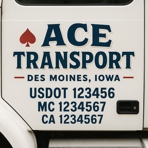 Custom Make Your Own Truck Door Lettering Decal Sticker Sign | Trucking, USDOT, MC, CA, GVW, KYU, VIN Truck Door Registration Number Decals (Set of 2)