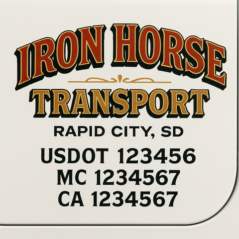 Custom Make Your Own Truck Door Lettering Decal Sticker Sign | Trucking, USDOT, MC, CA, GVW, KYU, VIN Truck Door Registration Number Decals (Set of 2)