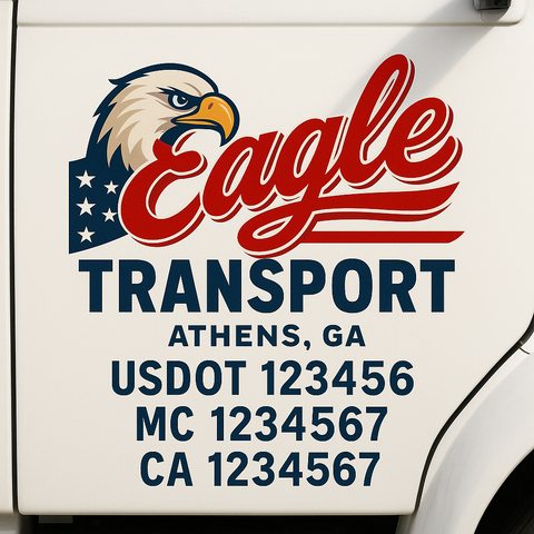 Custom Make Your Own Truck Door Lettering Decal Sticker Sign | Trucking, USDOT, MC, CA, GVW, KYU, VIN Truck Door Registration Number Decals (Set of 2)