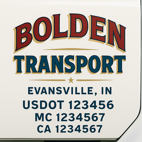 Custom Make Your Own Truck Door Lettering Decal Sticker Sign | Trucking, USDOT, MC, CA, GVW, KYU, VIN Truck Door Registration Number Decals (Set of 2)