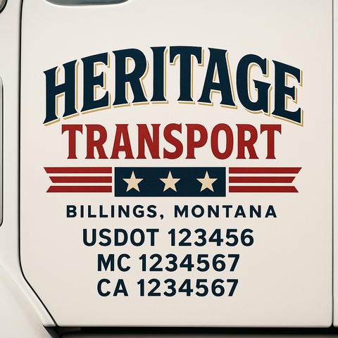Custom Make Your Own Truck Door Lettering Decal Sticker Sign | Trucking, USDOT, MC, CA, GVW, KYU, VIN Truck Door Registration Number Decals (Set of 2)
