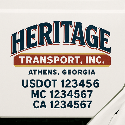 Custom Make Your Own Truck Door Lettering Decal Sticker Sign | Trucking, USDOT, MC, CA, GVW, KYU, VIN Truck Door Registration Number Decals (Set of 2)