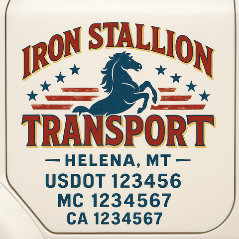 Custom Make Your Own Truck Door Lettering Decal Sticker Sign | Trucking, USDOT, MC, CA, GVW, KYU, VIN Truck Door Registration Number Decals (Set of 2)