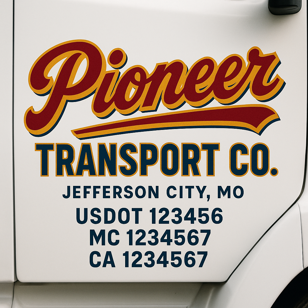 Custom Make Your Own Truck Door Lettering Decal Sticker Sign | Trucking, USDOT, MC, CA, GVW, KYU, VIN Truck Door Registration Number Decals (Set of 2)