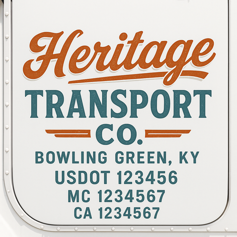 Custom Make Your Own Truck Door Lettering Decal Sticker Sign | Trucking, USDOT, MC, CA, GVW, KYU, VIN Truck Door Registration Number Decals (Set of 2)