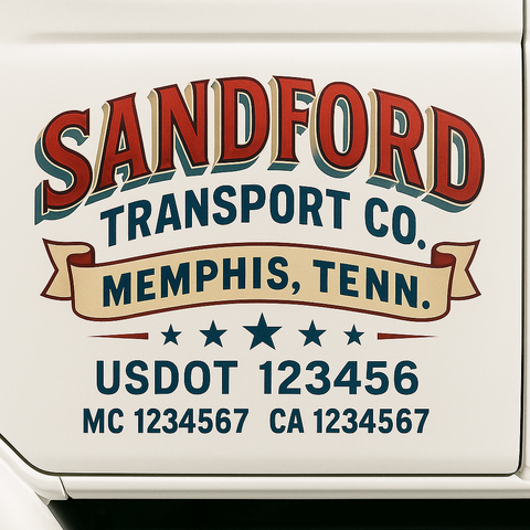 Custom Make Your Own Truck Door Lettering Decal Sticker Sign | Trucking, USDOT, MC, CA, GVW, KYU, VIN Truck Door Registration Number Decals (Set of 2)