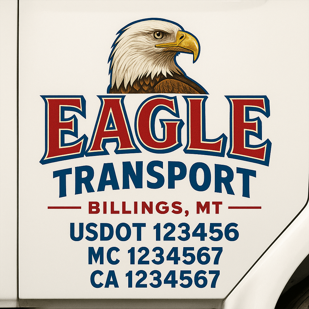 Custom Make Your Own Truck Door Lettering Decal Sticker Sign | Trucking, USDOT, MC, CA, GVW, KYU, VIN Truck Door Registration Number Decals (Set of 2)