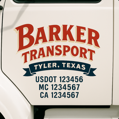 Custom Make Your Own Truck Door Lettering Decal Sticker Sign | Trucking, USDOT, MC, CA, GVW, KYU, VIN Truck Door Registration Number Decals (Set of 2)