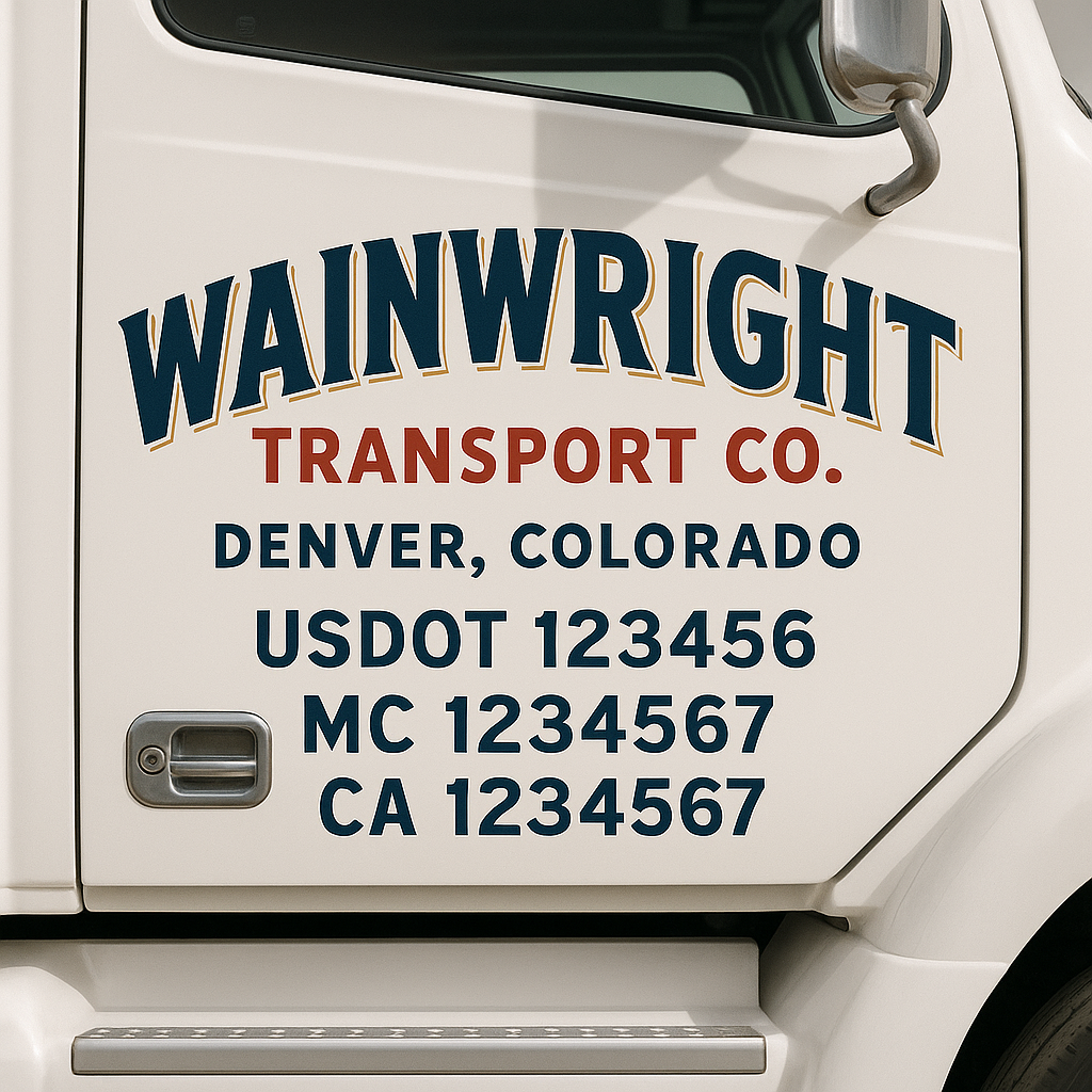 Custom Make Your Own Truck Door Lettering Decal Sticker Sign | Trucking, USDOT, MC, CA, GVW, KYU, VIN Truck Door Registration Number Decals (Set of 2)